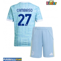 Juventus Andrea Cambiaso #27 Auswärts Trikotsatz Kinder 2025-26 Kurzarm (+ Kurze Hosen)